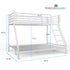 KINGSTON SLUMBER Single over Double Metal Bunk Bed Frame, Matte White