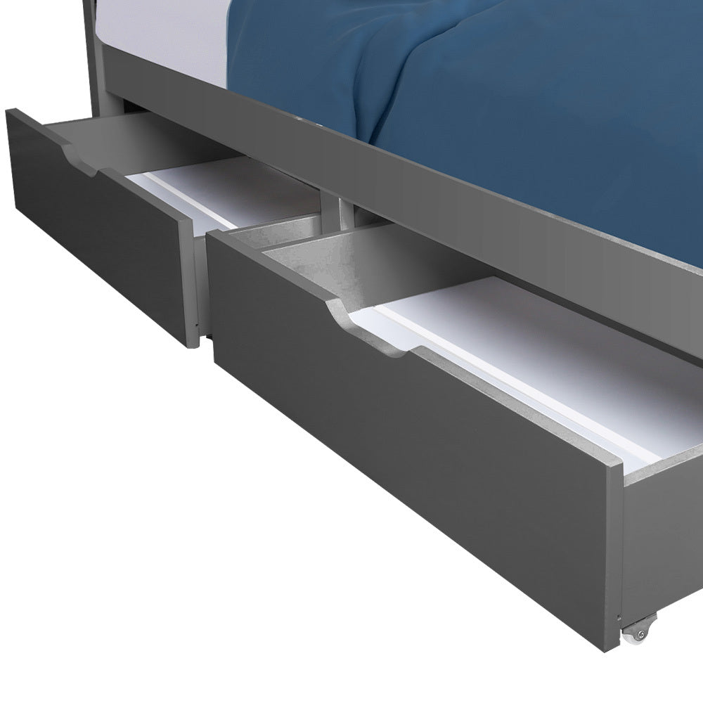 Trundle Storage Under Bunk Bed Drawers, 2 Pieces, Grey