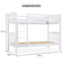 Kingston Slumber Wooden Kids Bunk Bed Frame, with Modular Design that can convert to 2 Single, White