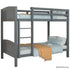 Single Bunk Bed Frame, Solid Pine 2-in-1 Modular Design Convert to 2 Single Beds, Grey