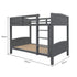 Single Bunk Bed Frame, Solid Pine 2-in-1 Modular Design Convert to 2 Single Beds, Grey