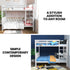 Kingston Slumber Single Bunk Bed Frame Solid Pine Wood Timber, Modular Design, White