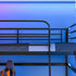 Gaming Loft Bed with Desk, Steel Metal Frame, Space Saving Design, for Single Mattress, Matte Dark Grey