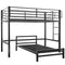 KINGSTON SLUMBER Single Loft Bed And Single Underbed, Multifunctional, Space Saving with Fixed Ladder, Matte Dark Grey