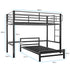 KINGSTON SLUMBER Single Loft Bed And Single Underbed, Multifunctional, Space Saving with Fixed Ladder, Matte Dark Grey