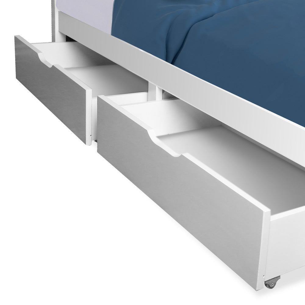 Trundle Under Bed Storage Drawers, 2 Pieces, White