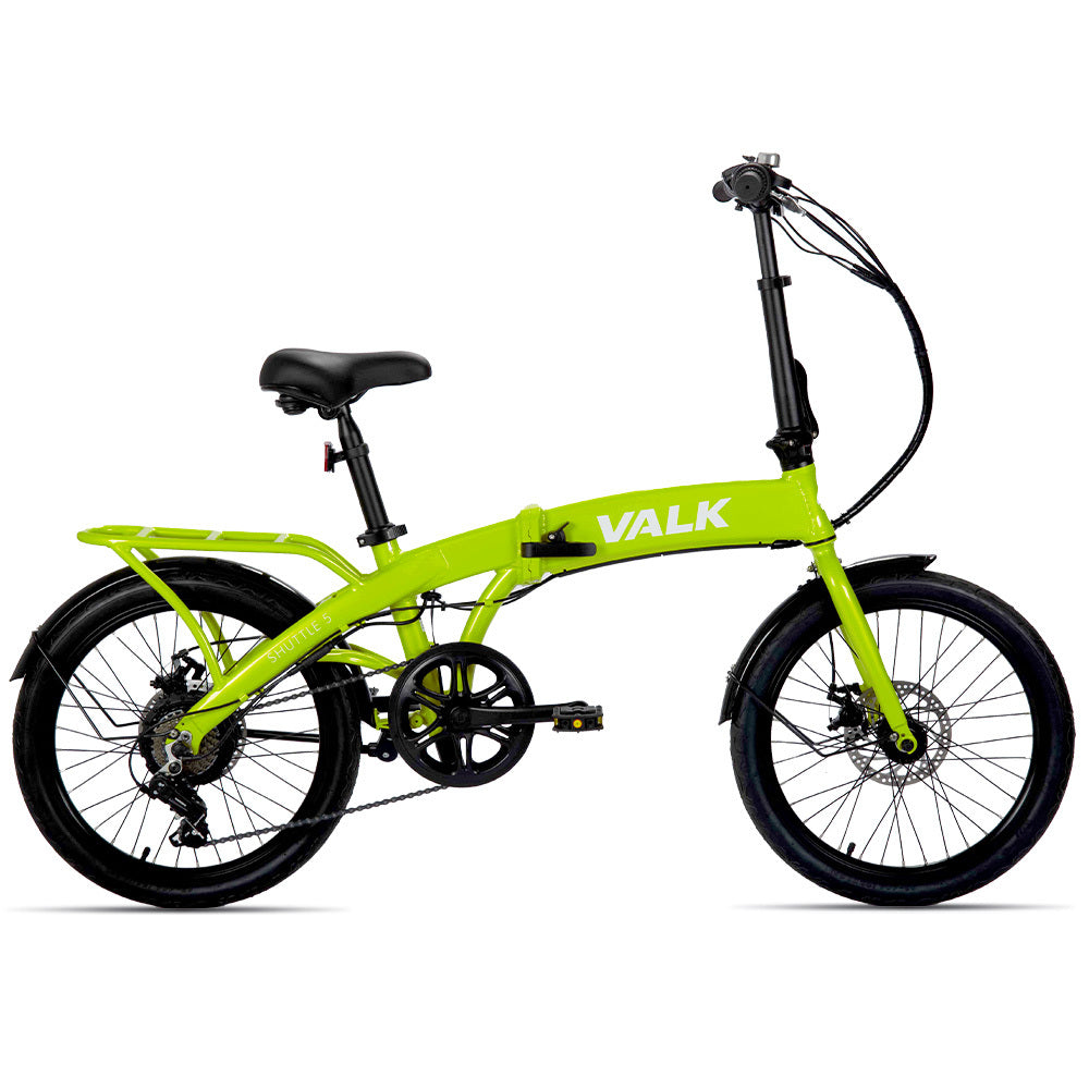 Shuttle 5 Electric Folding Bike, Gen II, 20" Tyres, Shimano 7-Speed, Lime Green