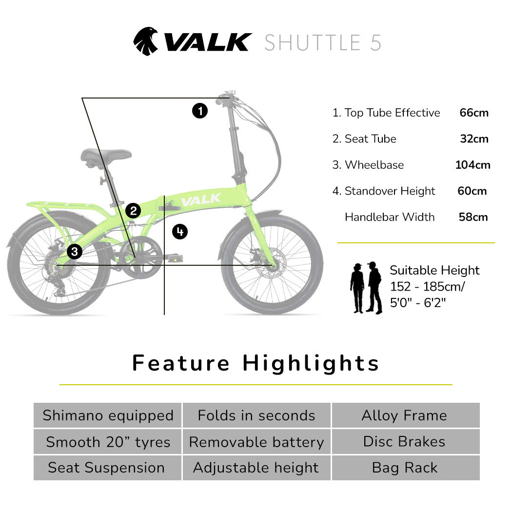 Shuttle 5 Electric Folding Bike, Gen II, 20