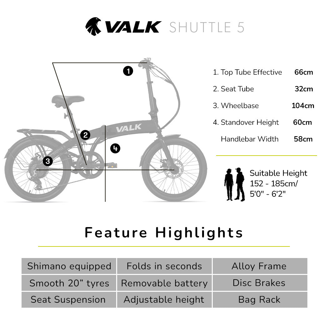 Shuttle 5 Electric Folding Bike, Gen II, 20
