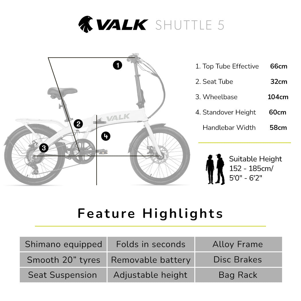 Shuttle 5 Electric Folding Bike, Gen II, 20