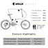 Shuttle 5 Electric Folding Bike, Gen II, 20" Tyres, Shimano 7-Speed, White