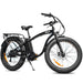 Electric Fat Tyre Cruiser Bike, eBike with Throttle, Matte Black
