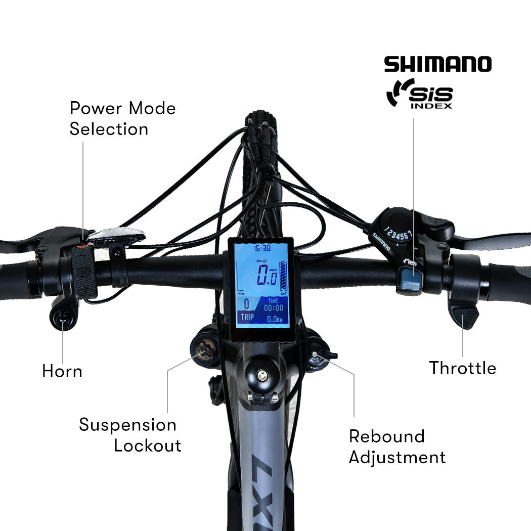 MX7 Electric Bike Medium frame Mountain ebike, Black