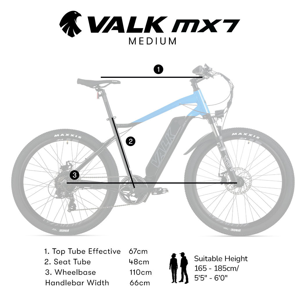 2023  MX7 Electric Bike Medium frame Mountain ebike, Black and Blue
