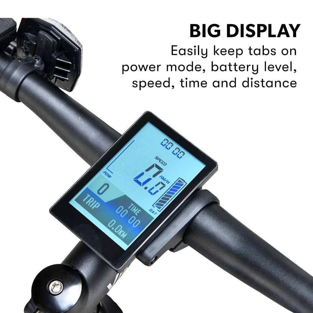 2023  MX7 Electric Bike Medium frame Mountain ebike, Black and Blue