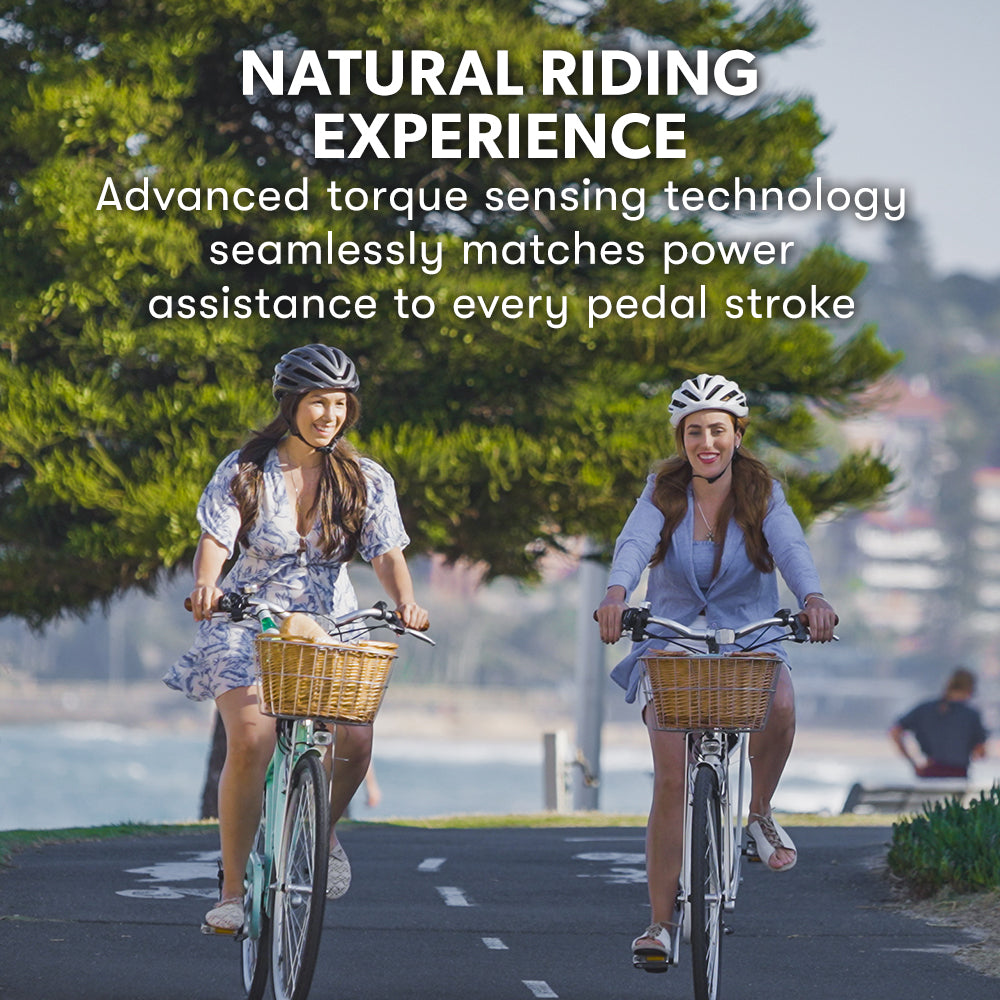 Laneway 5 Vintage Electric Bike, Torque Sensor equipped eBike, Medium, White