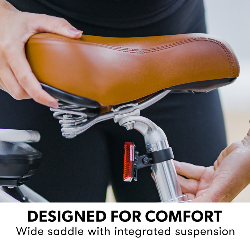 Laneway 5 Vintage Electric Bike, Torque Sensor equipped eBike, Medium, White