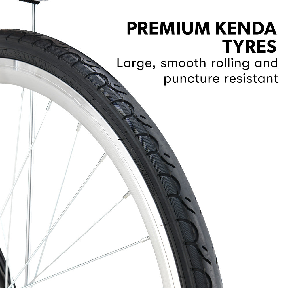 Laneway 5 Vintage Electric Bike, Torque Sensor equipped eBike, Medium, White