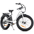 Electric Fat Tyre Cruiser Bike, Step-Through eBike with Throttle, Tektro Hydraulic Brakes, White