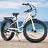 Electric Fat Tyre Cruiser Bike, Step-Through eBike with Throttle, Tektro Hydraulic Brakes, White