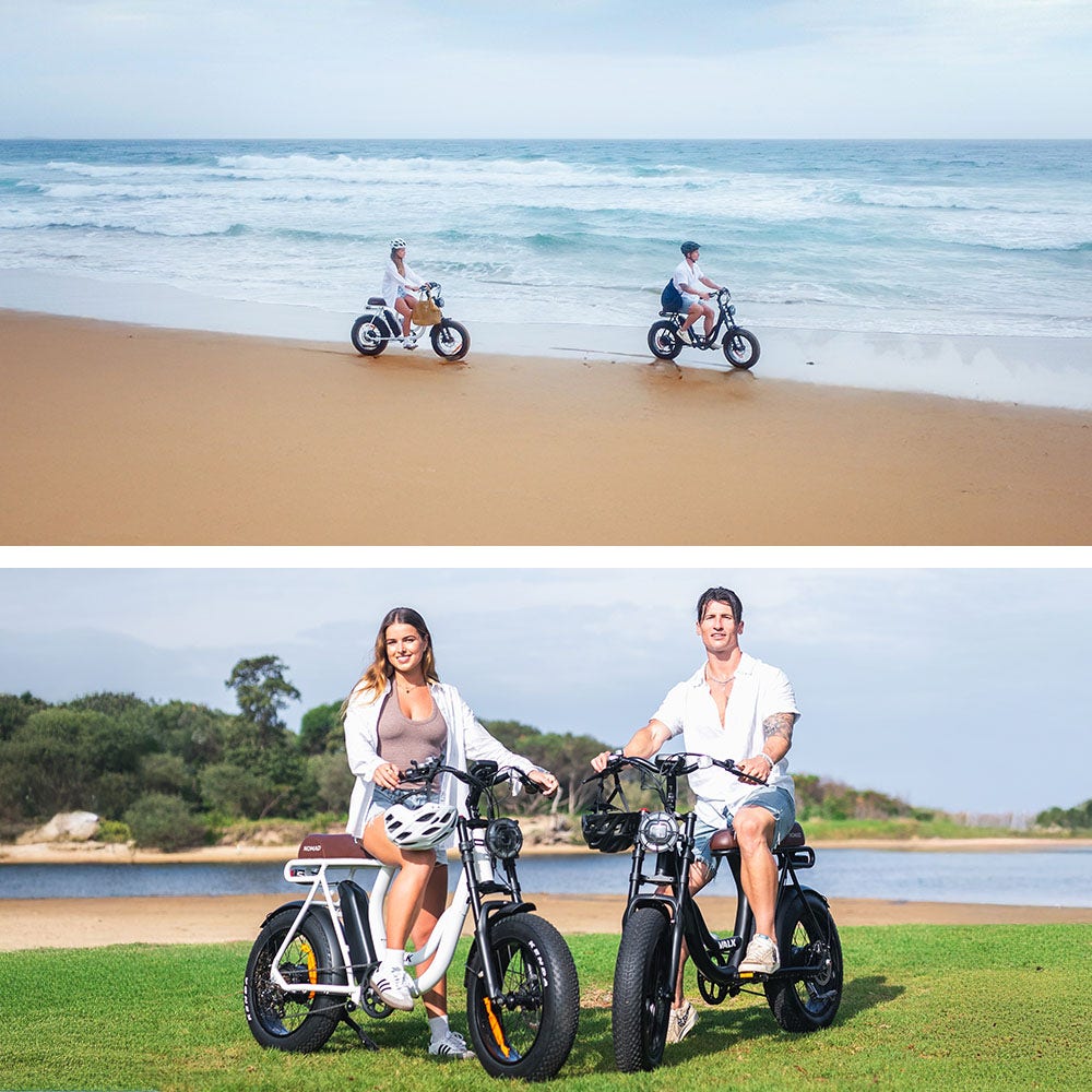 VALK Nomad Electric Fat Tyre Bike, 350W, 32km/hr, Throttle ebike, Disc Brakes, Step-Through Alloy, Shimano 7 spd, 20x4