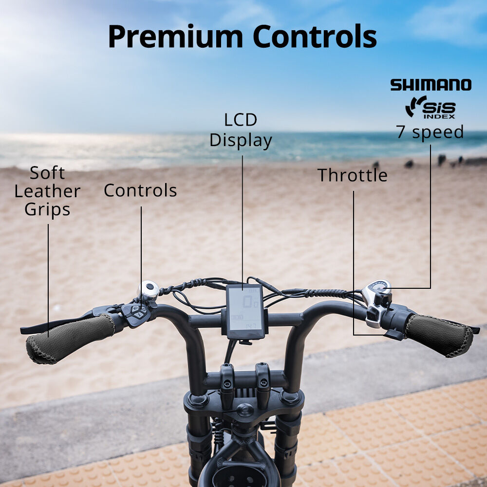 Nomad Electric Fat Tyre Bike, 500W, 45km/hr, Throttle ebike, Disc Brakes, Shimano 7 spd, 20x4