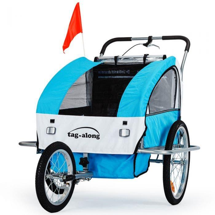 Kids Bike Trailer Child Bicycle Pram Stroller Children Jogger Blue
