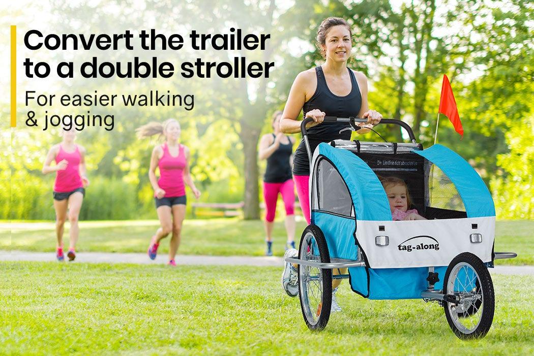 Kids Bike Trailer Child Bicycle Pram Stroller Children Jogger Blue