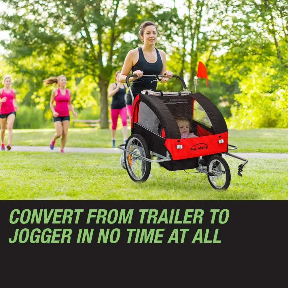 Kids Bike Trailer Child Bicycle Pram Stroller Children Wheel Jogger Red