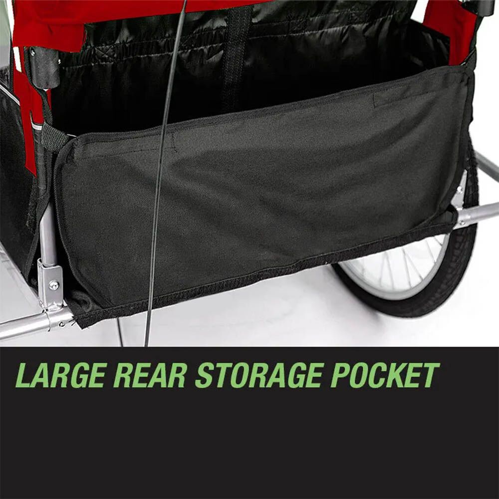 Kids Bike Trailer Child Bicycle Pram Stroller Children Wheel Jogger Red