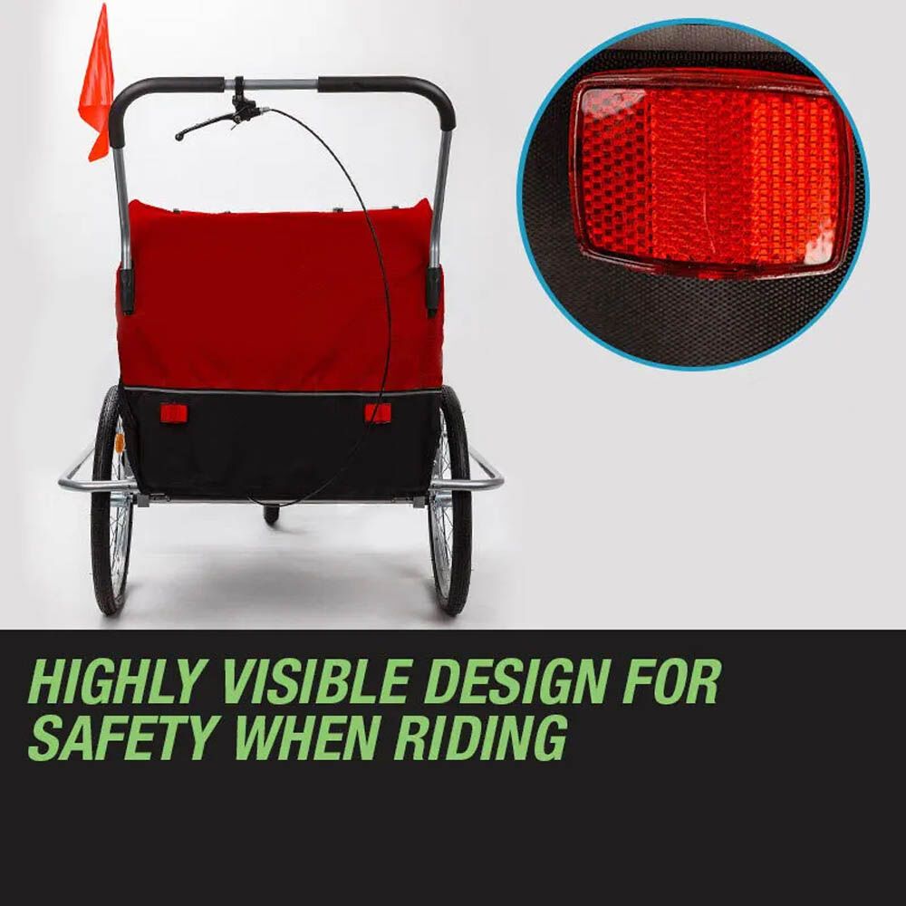 Kids Bike Trailer Child Bicycle Pram Stroller Children Wheel Jogger Red