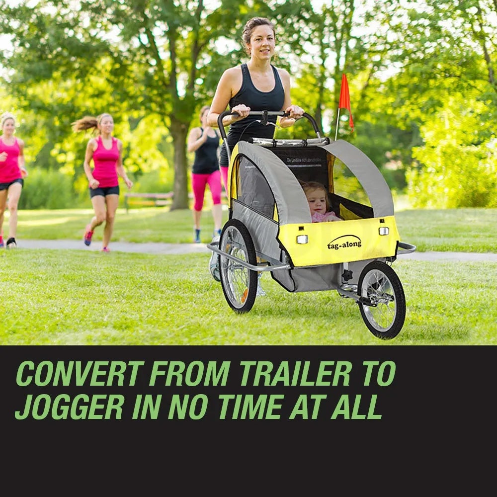 Kids Bike Trailer Bicycle Pram Stroller Children Jogger Yellow