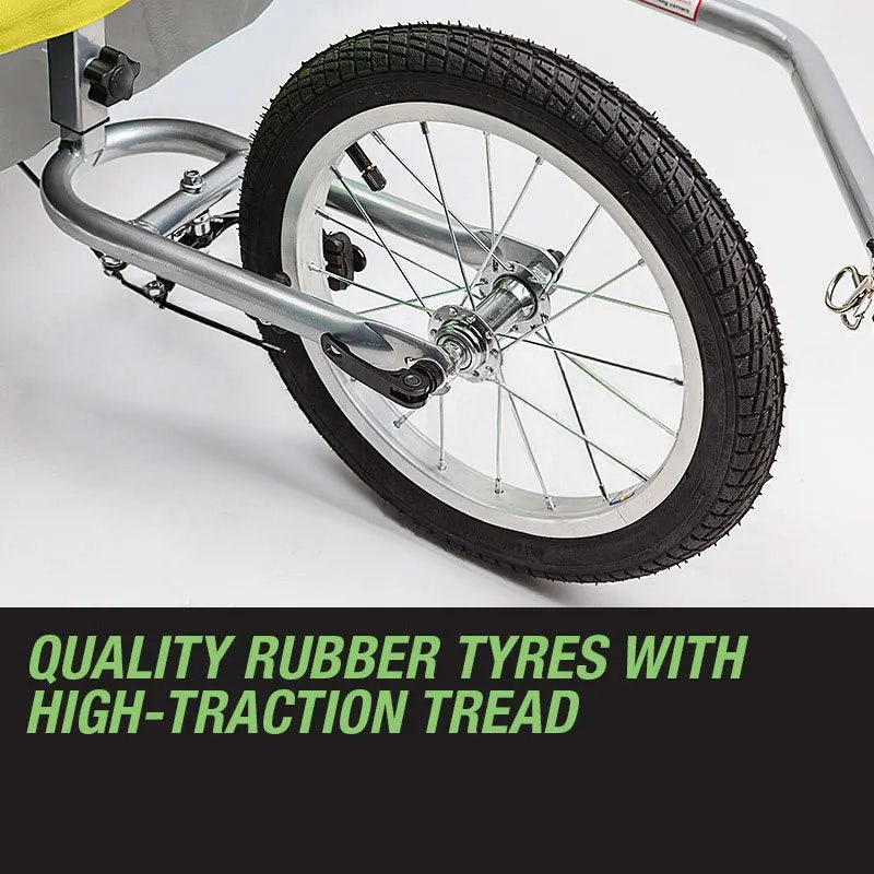 Kids Bike Trailer Bicycle Pram Stroller Children Jogger Yellow