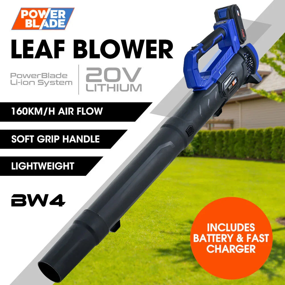 BW4 20V Cordless Electric Leaf Blower Kit, with Battery and Fast Charger