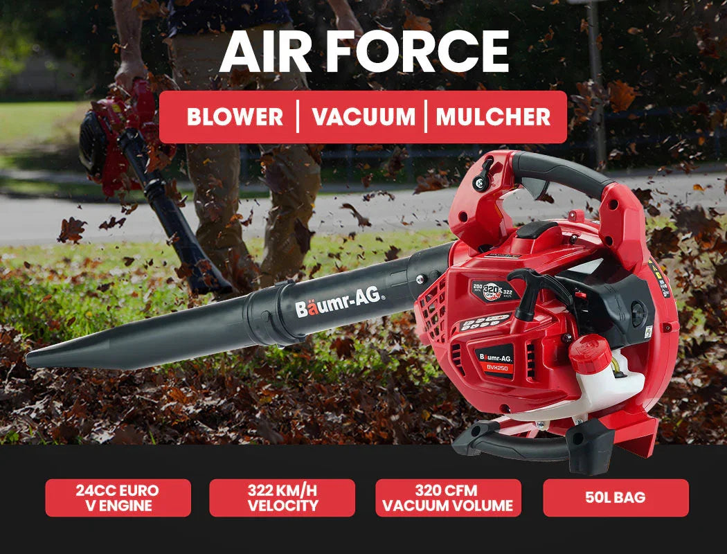 Cordless Leaf Blower Vacuum Petrol Hand Garden Lawn Held Vac 2-Stroke