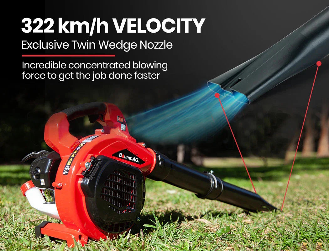 Cordless Leaf Blower Vacuum Petrol Hand Garden Lawn Held Vac 2-Stroke
