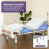 4 Function Medical Bed, w/ Mattress & Over Bed Table, Easy Manual Adjustable Back and Leg Incline, IV Pole
