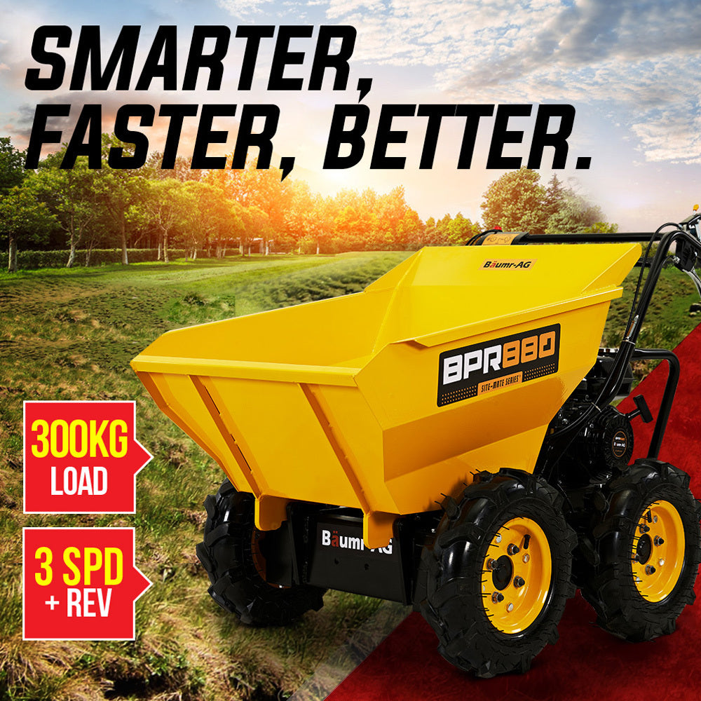 Power Wheelbarrow Motorized Mini Petrol Powered Wheel Barrow Self Dump