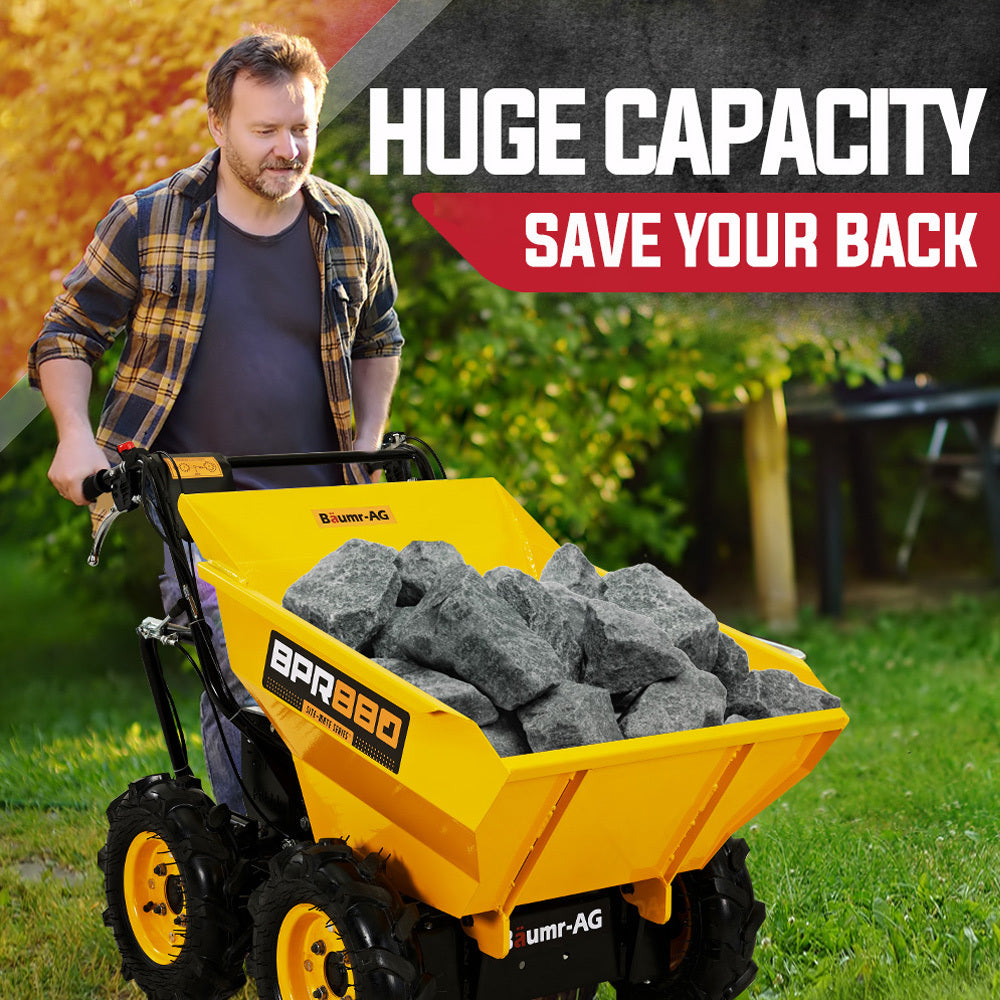 Power Wheelbarrow Motorized Mini Petrol Powered Wheel Barrow Self Dump