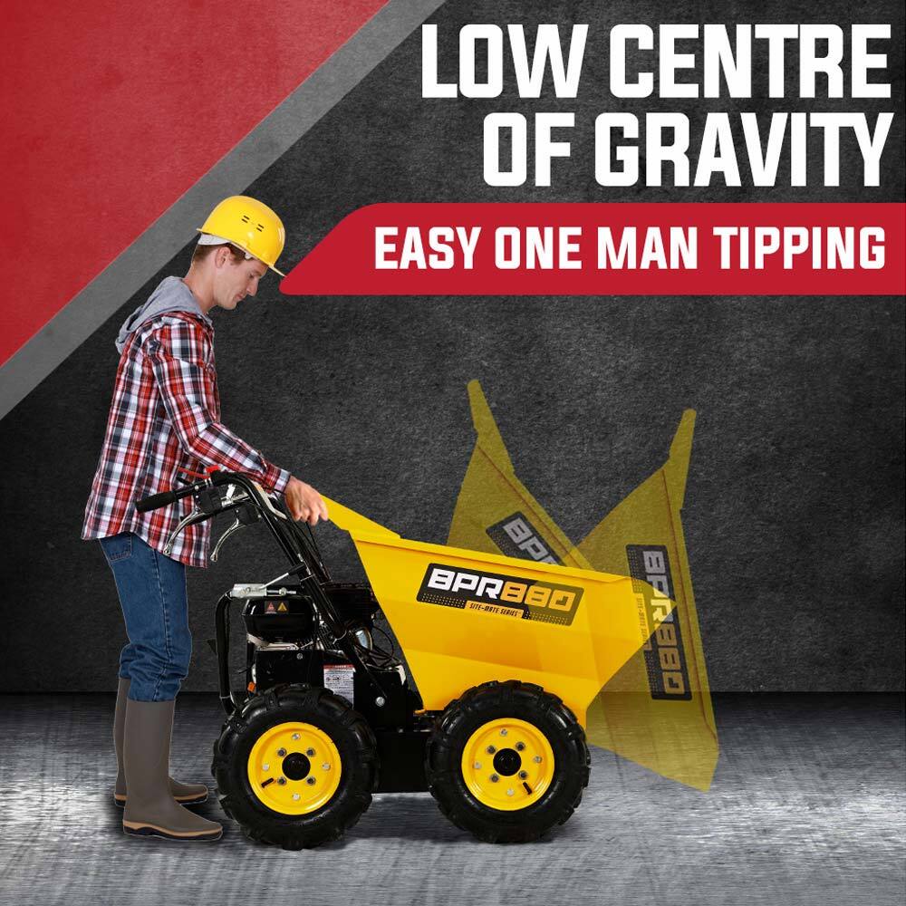 Power Wheelbarrow Motorized Mini Petrol Powered Wheel Barrow Self Dump