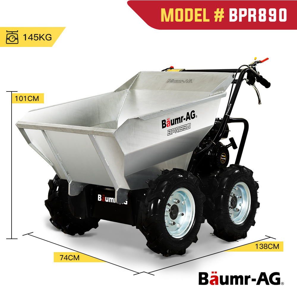 Mini Dumper Power Wheel Barrow Tracked Motorised Petrol Powered Wheelbarrow