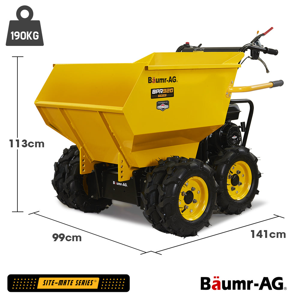 6 Wheel Motorised Wheelbarrow Dumper, Briggs & Stratton CR950 Petrol Engine, 500kg Capacity
