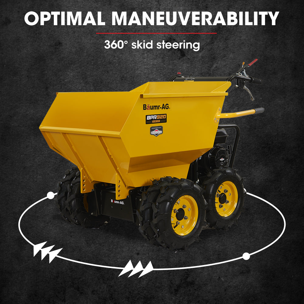 6 Wheel Motorised Wheelbarrow Dumper, Briggs & Stratton CR950 Petrol Engine, 500kg Capacity