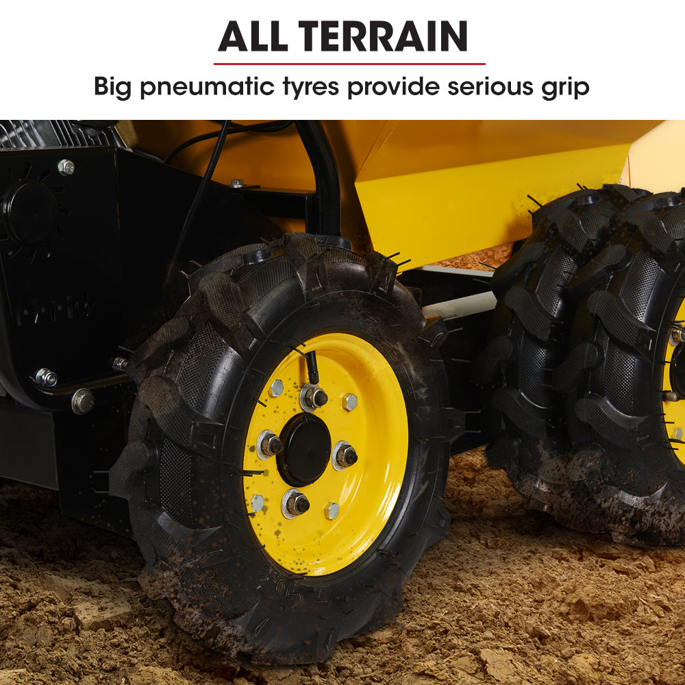 6 Wheel Motorised Wheelbarrow Dumper, Briggs & Stratton CR950 Petrol Engine, 500kg Capacity