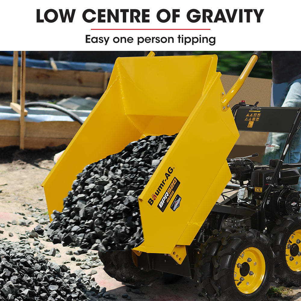6 Wheel Motorised Wheelbarrow Dumper, Briggs & Stratton CR950 Petrol Engine, 500kg Capacity