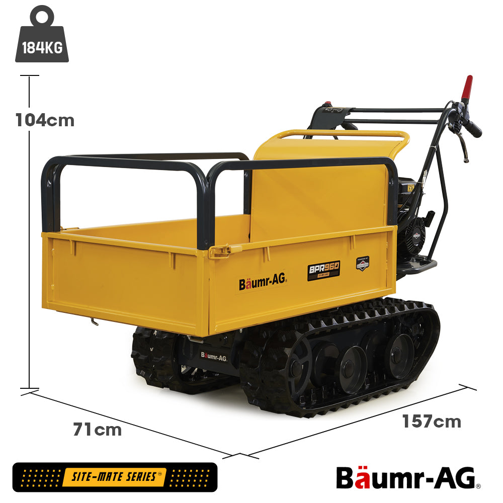 Motorised Tracked Wheelbarrow Dumper, Briggs & Stratton CR950 Petrol Engine, 300kg Capacity