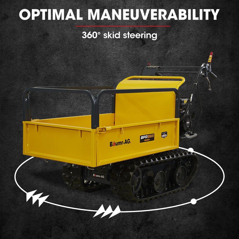 Motorised Tracked Wheelbarrow Dumper, Briggs & Stratton CR950 Petrol Engine, 300kg Capacity