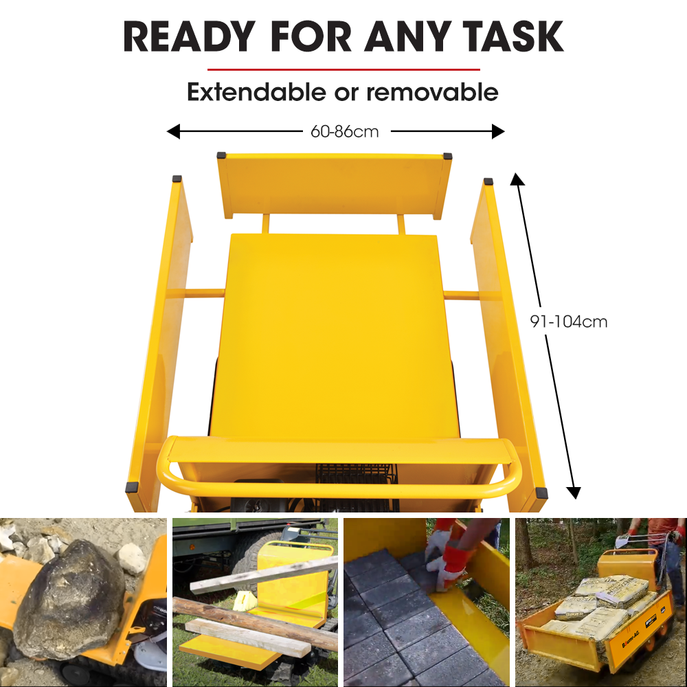 Motorised Tracked Wheelbarrow Dumper, Briggs & Stratton CR950 Petrol Engine, 300kg Capacity