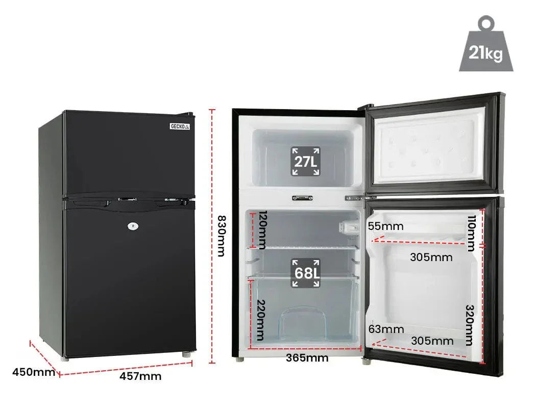 95L Portable Upright Fridge, 12V/24V for Motorhome, Caravan, Black