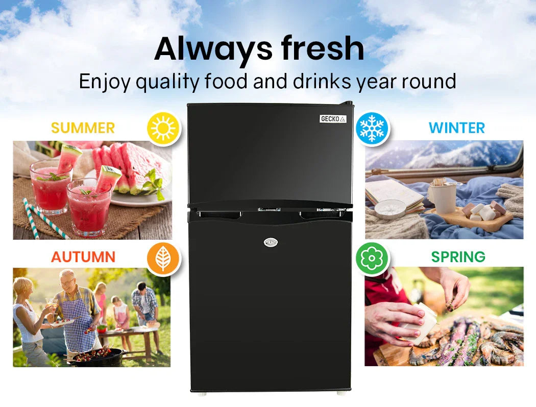 95L Portable Upright Fridge, 12V/24V for Motorhome, Caravan, Black